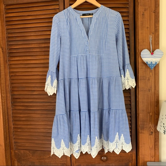 HALLHUBER Blue Striped Tent Dress S - Picture 2 of 16